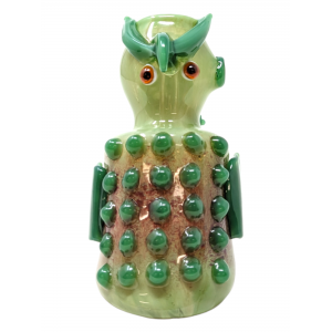 8" Assorted Angry Owl Hammer Bubbler Hand Pipe - [GWST0061]